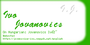 ivo jovanovics business card